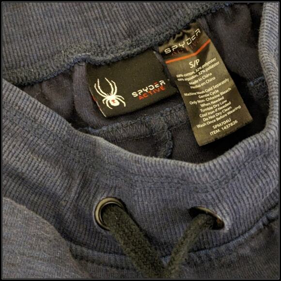 Navy Blue SPYDER Performance Joggers w/Zipper Pockets. New. Men's Small - Picture 8 of 8